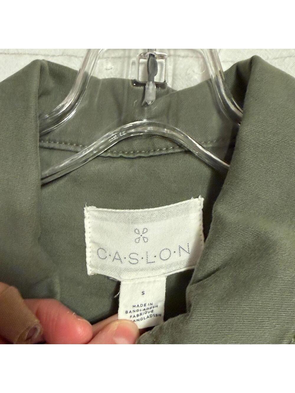 Caslon Olive Utility Jacket Women's S Nordstrom Multiple Pockets - Picture 7 of 9